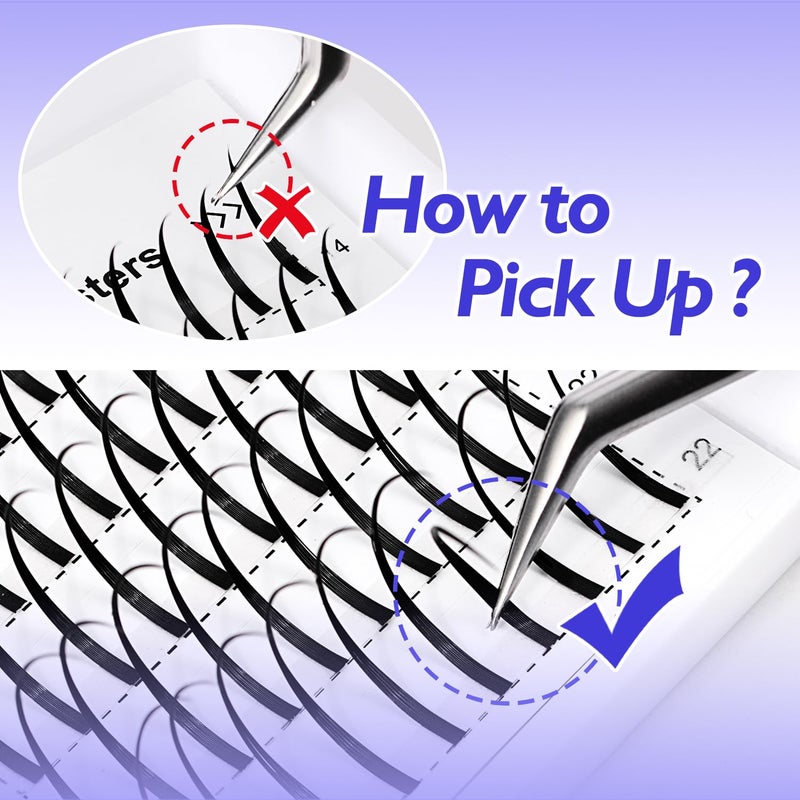 اكترول رموش ACTROL المدببة، رموش فردية، أطوال متنوعة من 14 إلى 22 مم، انحناء C، رموش جاهزة، رموش مدببة يمكنك تركيبها بنفسك، رموش خفيفة، رموش كثيفة، وصلات رموش خيالية - Image 3